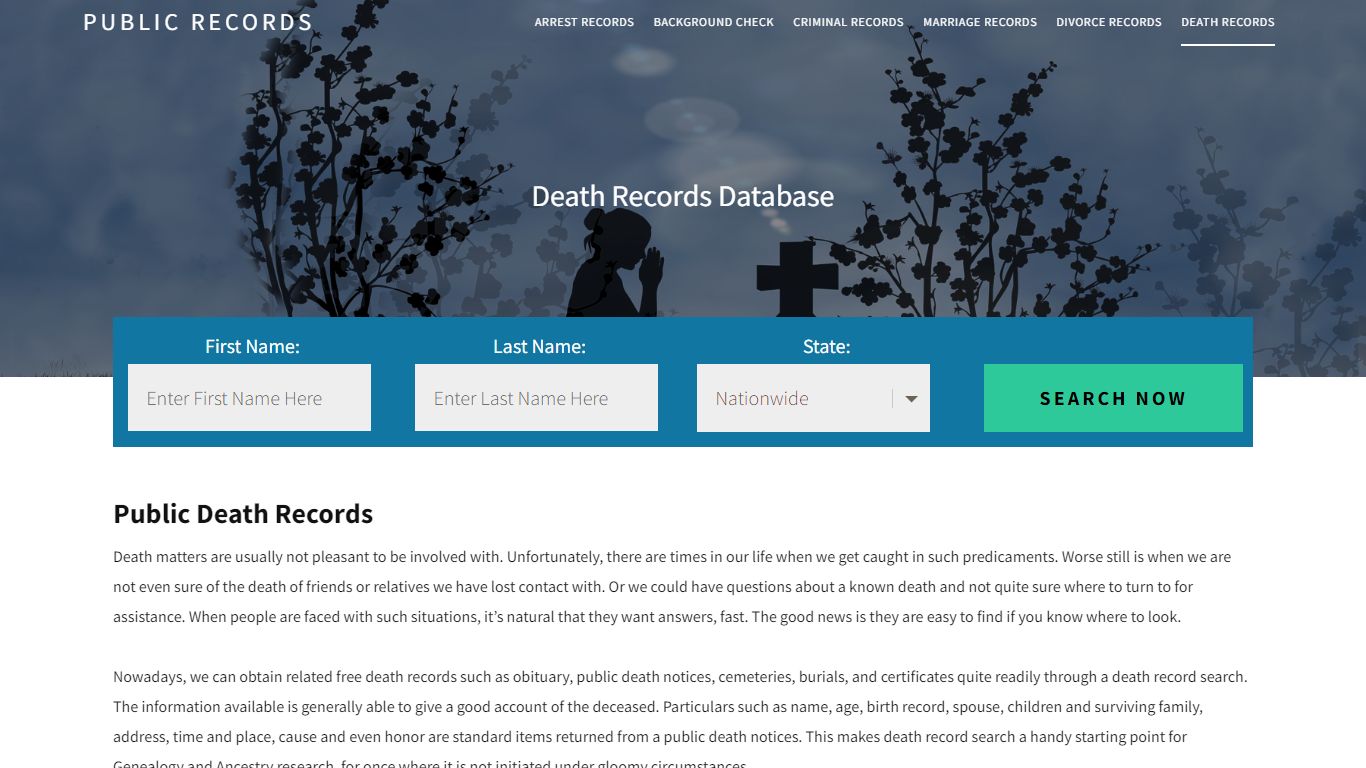 Public Death Records | Enter Name and Search. 14Days Free